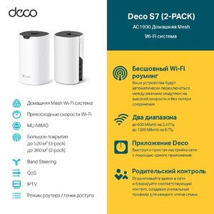 TP-Link Deco S7(2-pack) AC1900 Домашняя Mesh Wi-Fi система