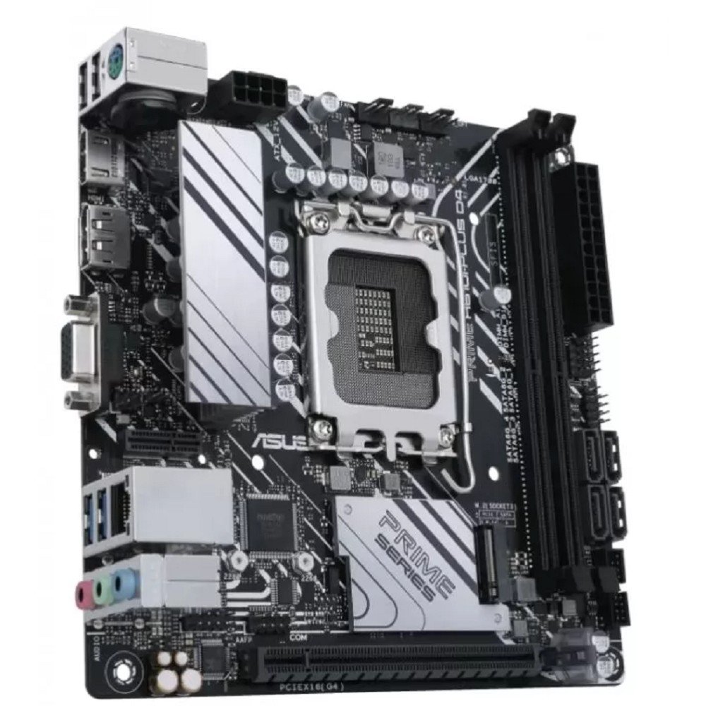 ASUS PRIME H610I-PLUS D4-CSM (Socket 1700, mini ITX, 2xDDR4(64GB), VGA//HDMI/DP, 1xPCIe 4.0x16, 1xLAN, 4xSATA 6Gb/s, 1xM.2, 1xM.2 E key, 2xUSB 3.2, 2xUSB 2.0, 1xPS/2) 