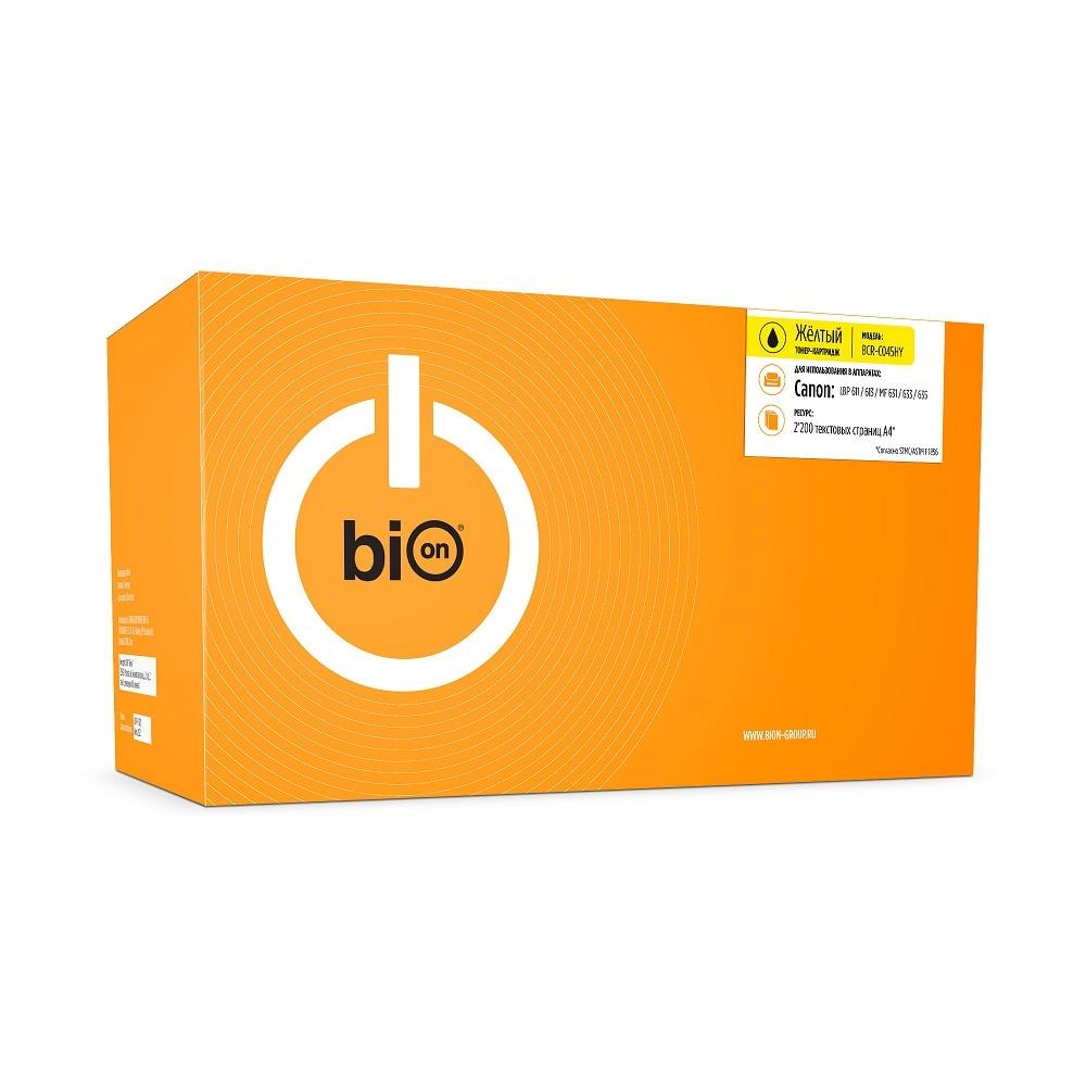 Bion BCR-C045HY Картридж для Canon {imageCLASS MF634Cdw/MF632Cdw/LBP612Cdw;Canon i-Sensys LBP611Cn/LBP613Cdw/MF631Cn/MF633Cdw/MF635Cx }(2200  стр.), Желтый, с чипом
