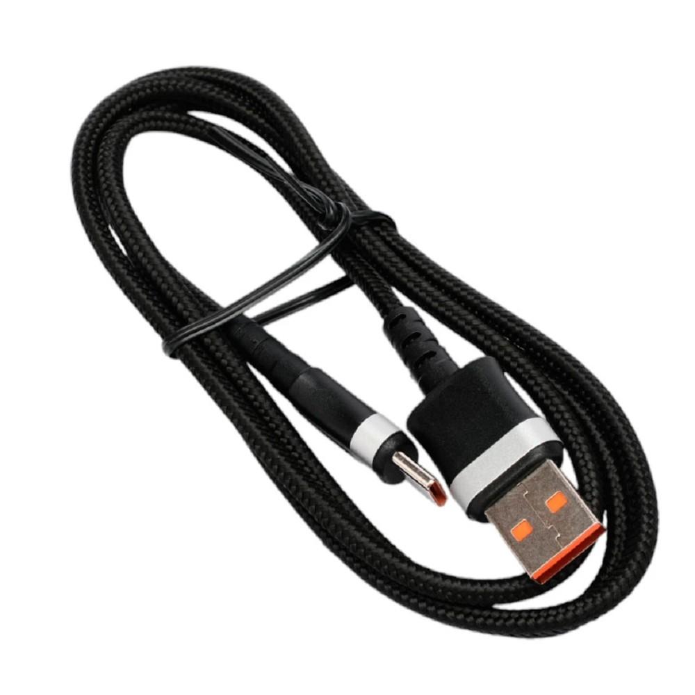 Cablexpert Кабель USB2.0, AM/Type-C, 6A, 66Вт, QC3.0, оплетка, медь, 1м, черный, пакет (CCP-USB2-AMCM-66W-1M)