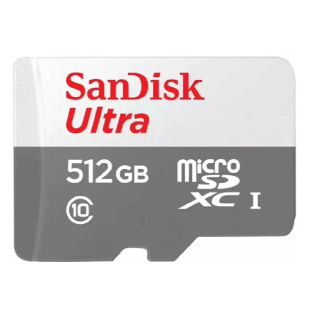 Micro SecureDigital 512GB SanDisk microSDXC Class 10 Ultra UHS-I A1 100MB/s, SDSQUNR-512G-GN3MN