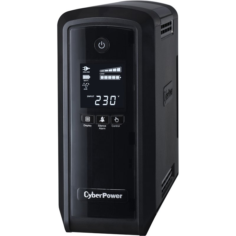 ИБП CyberPower CP900EPFCLCD, Line-Interactive, 900VA/540W, 6 Schuko розеток, USB, RJ11/RJ45, LCD дисплей, Black, 0.33х0.36х0.2м., 8.3кг./ UPS Line-Interactive CyberPower CP900EPFCLCD 900VA/540W USB/RJ11/45 (6 EURO), с чистым синусом при работе от АКБ
