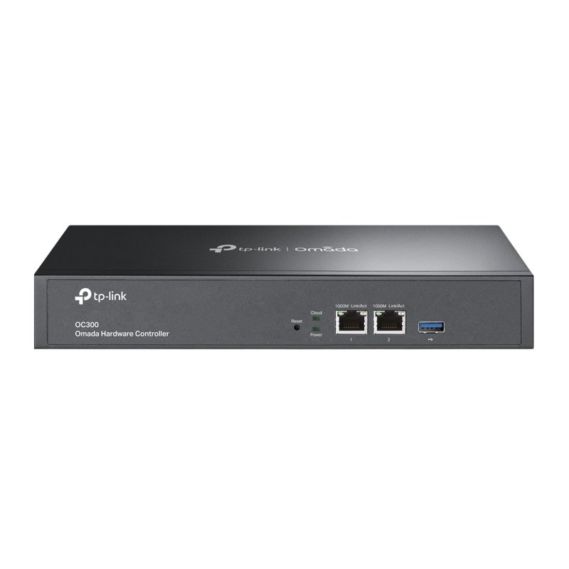 Контроллер/ Omada hardware Controller OC300, 2 gigabit ethernet ports, 1 USB 3.0 port, managed up to 500 Omada Access Points/Switch/Gateway, support batch configuration, firmware upgradation, intelligent network monitoring and captive portal, easy management via Omada APP/Web UI/Cloud access.