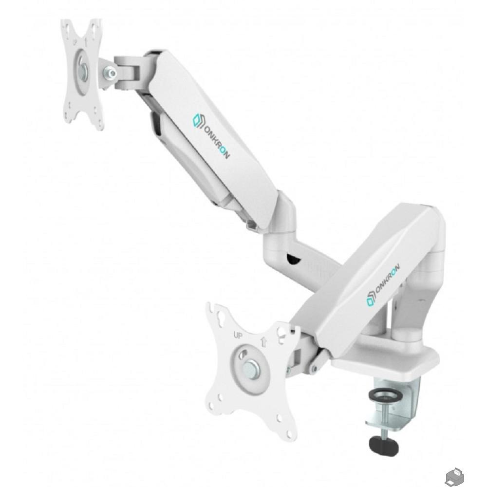 ONKRON G160 белый {Для двух экранов с диагональю 13"-32" Допустимая нагрузка: 2 x  (2-6,5 кг) VESA: 75x75, 100x100 мм}, 4603728442105