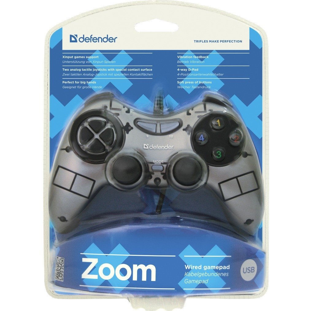 DEFENDER Проводной геймпад Zoom USB Xinput, 10 кнопок, 2 стика [64244]
