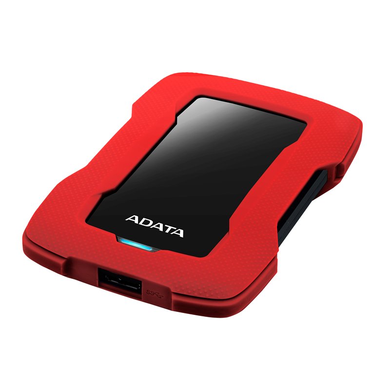 Внешний жесткий диск/ Portable HDD 2TB ADATA HD330 (Red), Silicone, USB 3.2 Gen1, 133x89x16mm, 190g /3 года/, AHD330-2TU31-CRD