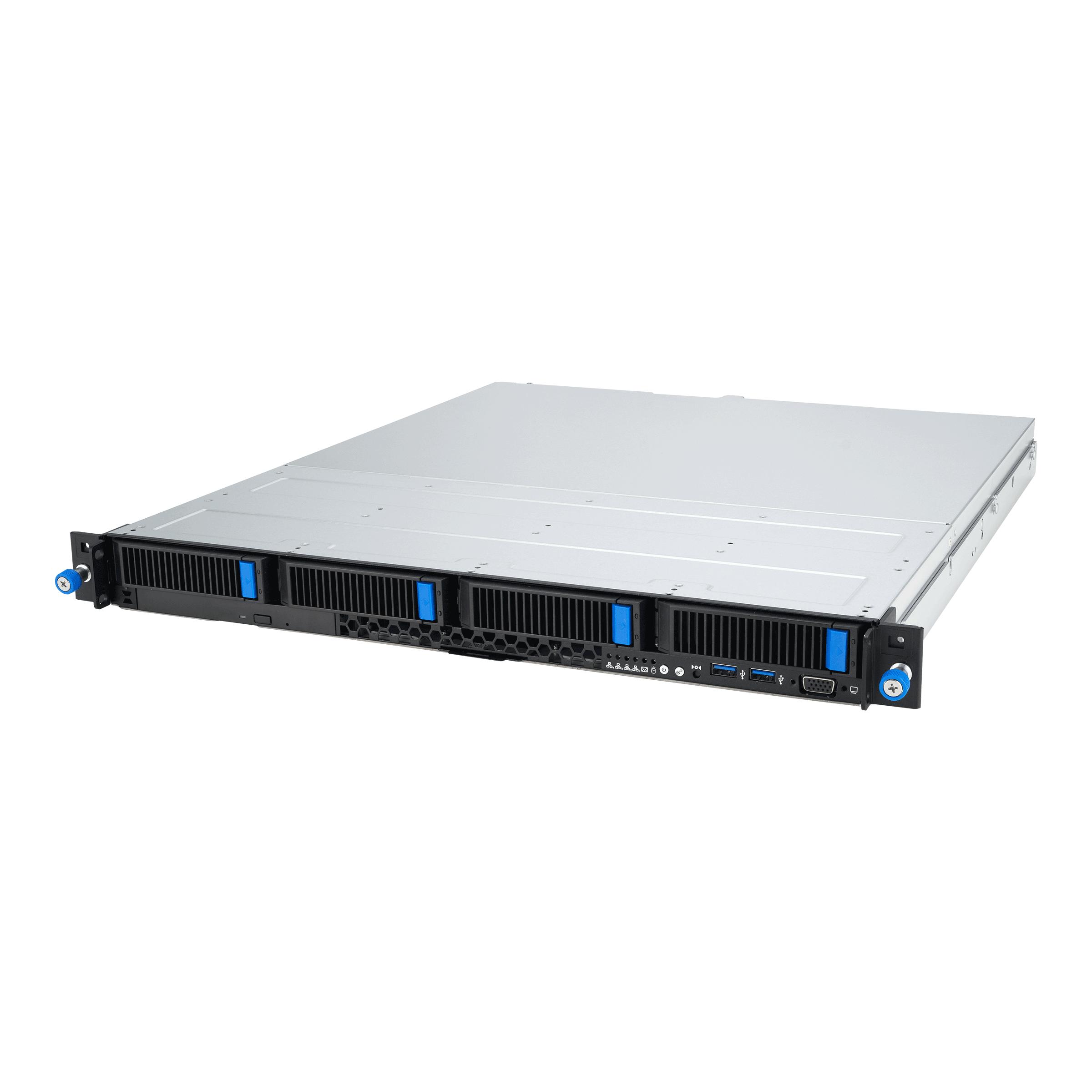 Серверная платформа/ ASUS RS300-E12-RS4, 1U, 1x LGA1700, 4x DDR5 4400, 4 x 3.5" hsb SATA/SAS*, 1x PCIe x16*, 1 x PCIe x8, 1x PCIe x4 Proprietary R/A slot, 2 x Intel® I210AT + 1 x Mgmt LAN, 1+1 450W, 90SF03A1-M00070