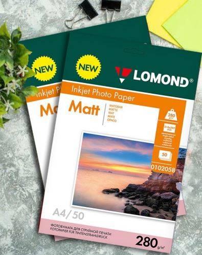 Фотобумага LOMOND  280 г/м2 А4 односторонняя   матовая  50 л., 0102058
