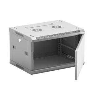NEOMAX Шкаф телекоммуникационный  настенный 6U (600х350), металлическая дверь, замок-ключ (3 шт), разборный, цвет серый (1 коробка) [NCB-WM6U-6035MK3-100-GY]