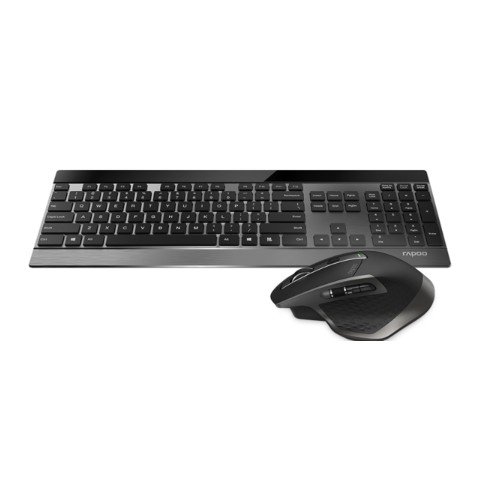 Клавиатура + мышь Rapoo 9900M BLACK клав:черный мышь:черный USB беспроводная Bluetooth/Радио slim [19354]