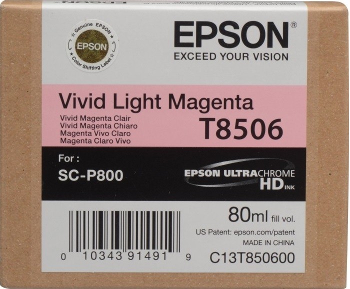 Картридж EPSON T8506 светло-пурпурный для SC-P800 (C13T850600/C13T85060N)