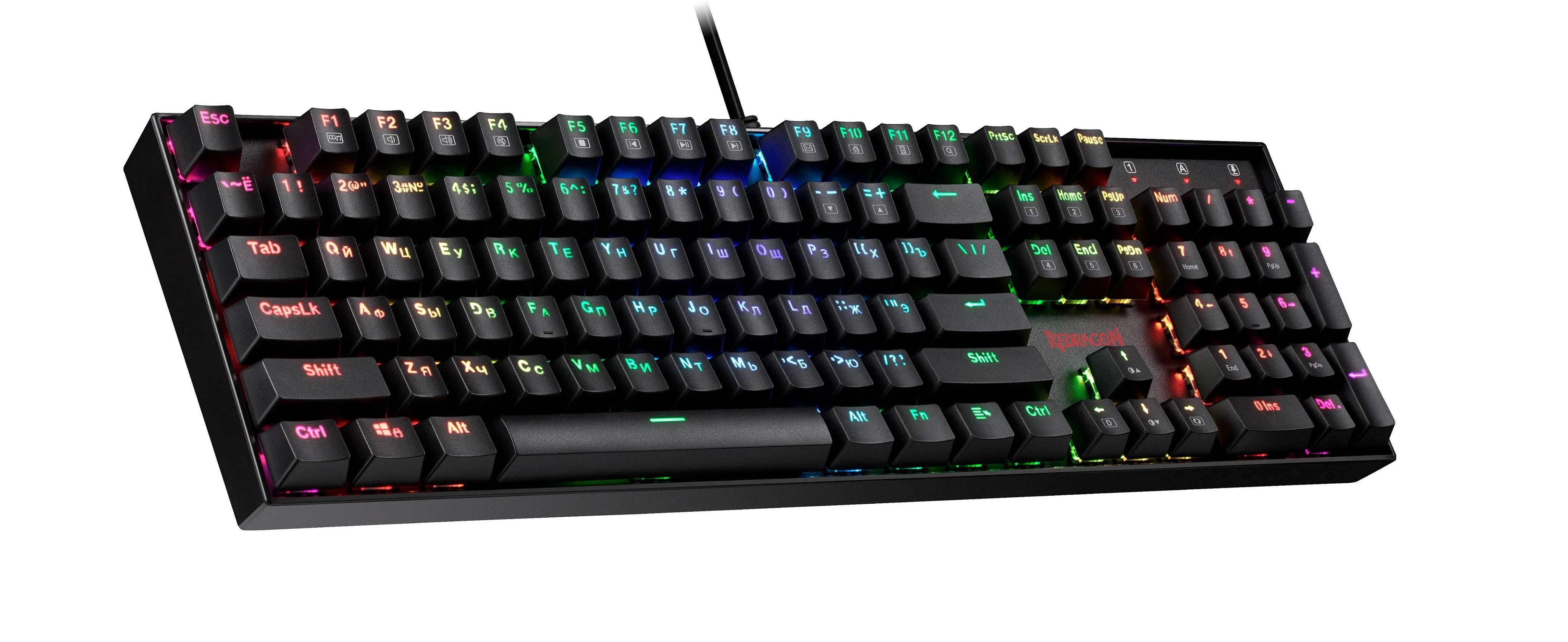 Redragon Механическая клавиатура Mitra RU,RGB, Full Anti-Ghosting, 75015
