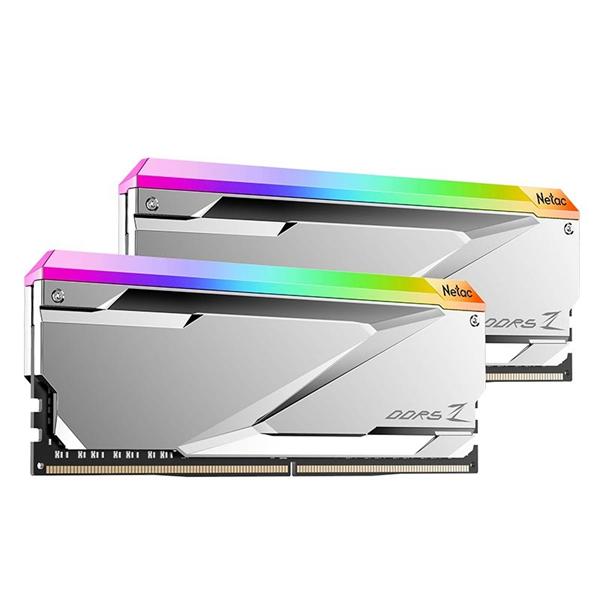 Оперативная память Netac Z RGB 32GB (2x16GB) DDR5-6800 (PC5-54400) C34 34-45-45-108 1.4V XMP Dual DIMM Kit Silver, NTZED5P68DP-32S