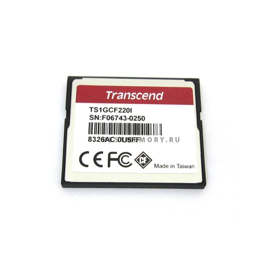 Промышленная карта памяти CompactFlash 1GB Transcend 220I, SLC, темп. режим от -40? до +85?, TS1GCF220I