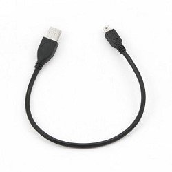 Gembird CCP-USB2-AM5P-1 USB 2.0 кабель PRO для соед. 0,3м AM/miniBM  позол.конт., черный 
