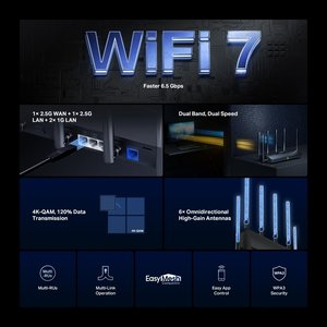 Mercusys MR37BE BE6500 Двухдиапазонный роутер Wi-Fi 7 