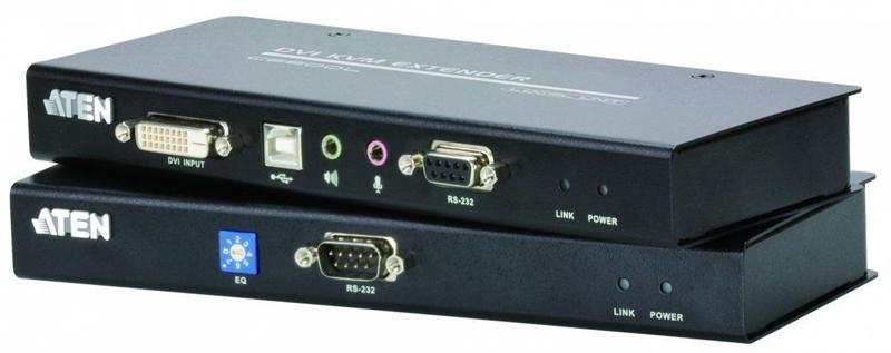 Удлинитель ATEN USB DVI Cat 5 KVM Extender (1024 x 768@60m), CE600-AT-G
