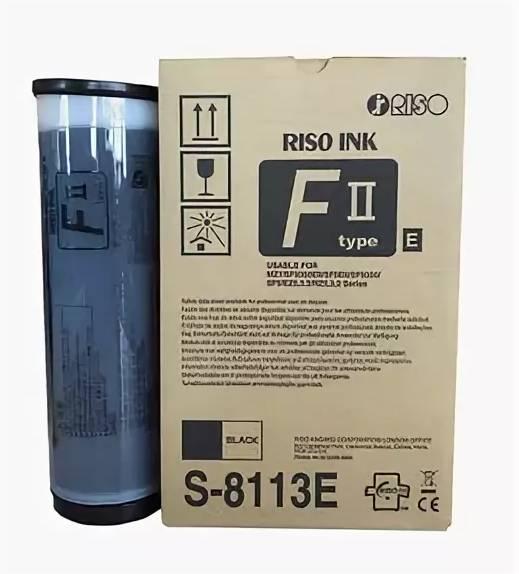 Краска RISO RZ/EZ/F  Черная FII (1000мл) (o) ( ПРОДАВАТЬ КРАТНО ДВУМ ШТУКАМ!!!), S-8113E