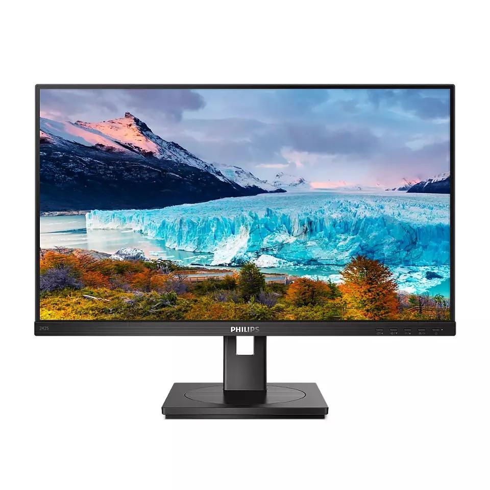 LCD PHILIPS 23.8" 242S1AE черный с поворотом экрана {IPS 1920x1080 75Hz 4ms 178/178 250cd D-Sub DVI HDMI1.4 DisplayPort1.2 Pivot MM}, 242S1AE/00