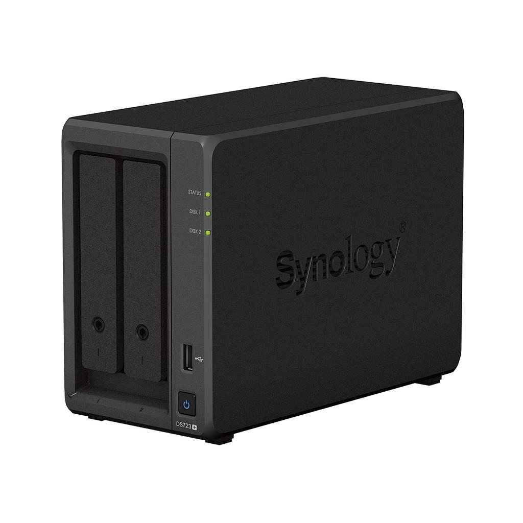 Synology DS723+ Сетевое хранилище 2x2.5"/3.5" SATA HDD/SSD, AMD Ryzen R1600/2x2.6GHz, 2GB DDR4, 2x1 Гбит/с, 1xUSB