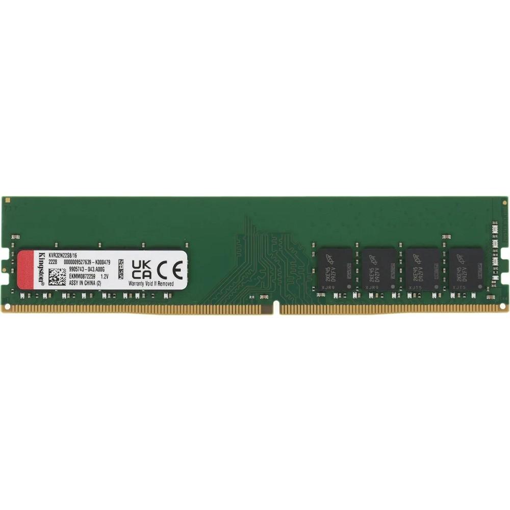 Оперативная память Kingston DDR4  16GB  3200MHz DIMM CL22 1RX8 1.2V 288-pin, KVR32N22S8/16