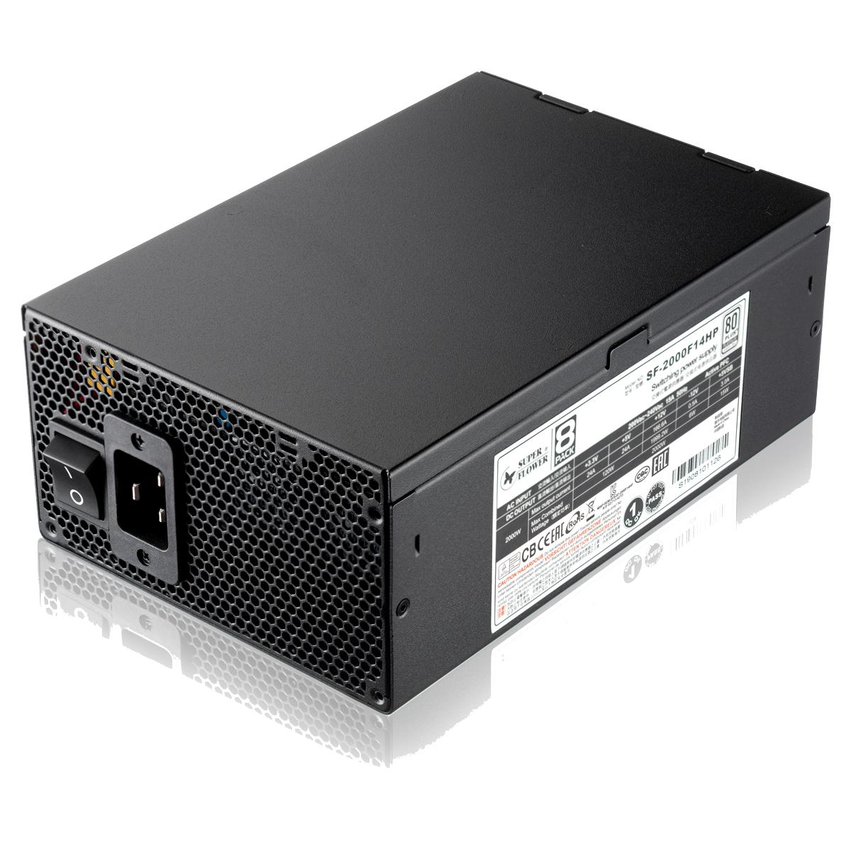 блок питания 2000 Ватт/ Power Supply Super Flower Leadex VII, 2000W, ATX, 140mm, 18xSATA, 5xPCI-E(6), 9xPCI-E(6+2), APFC, 80+ Platinum, Full Modular, SF-2000F14HP