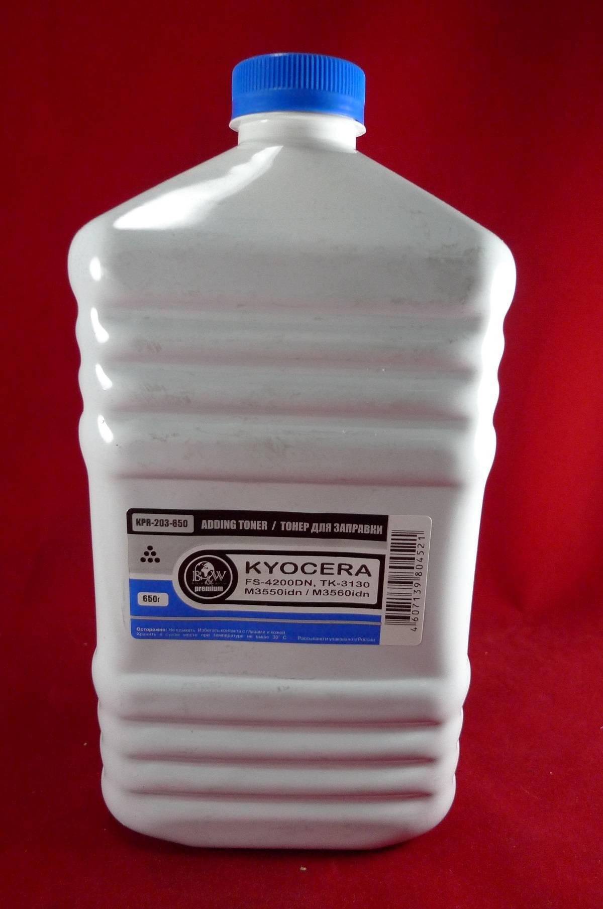 Тонер для Kyocera TK-3130/TK-3190, FS-4200DN/4300DN, M3550idn/M3560idn (кан. 650г) B&W Premium Tomoegawa фас.Россия, KPR-203-650