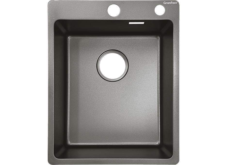METAL 4050 titan 1 чаша 360*420*205, общий размер: 400*500*200, монтаж: универсальный, материал: нержавеющая сталь AISI 304, цвет: титан
