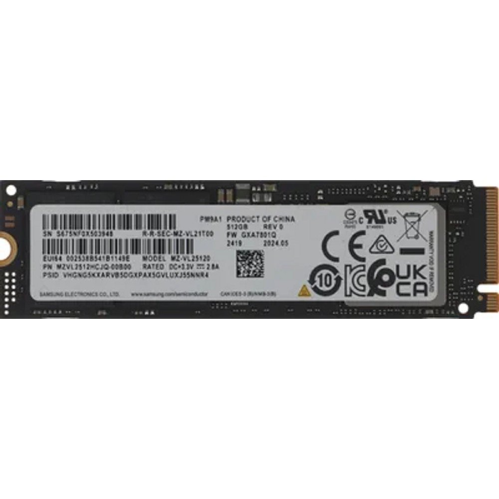 Samsung SSD PM9A1, 512GB, M.2(22x80mm), NVMe, PCIe 4.0 x4, MZVL2512HCJQ-00B07/00B00/00BL2, MZVL2512HCJQ-00B00