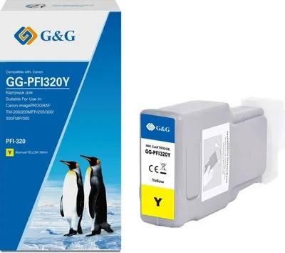 Картридж струйный G&G, аналог Canon 2893C001 желтый 300ml, GG-PFI320Y