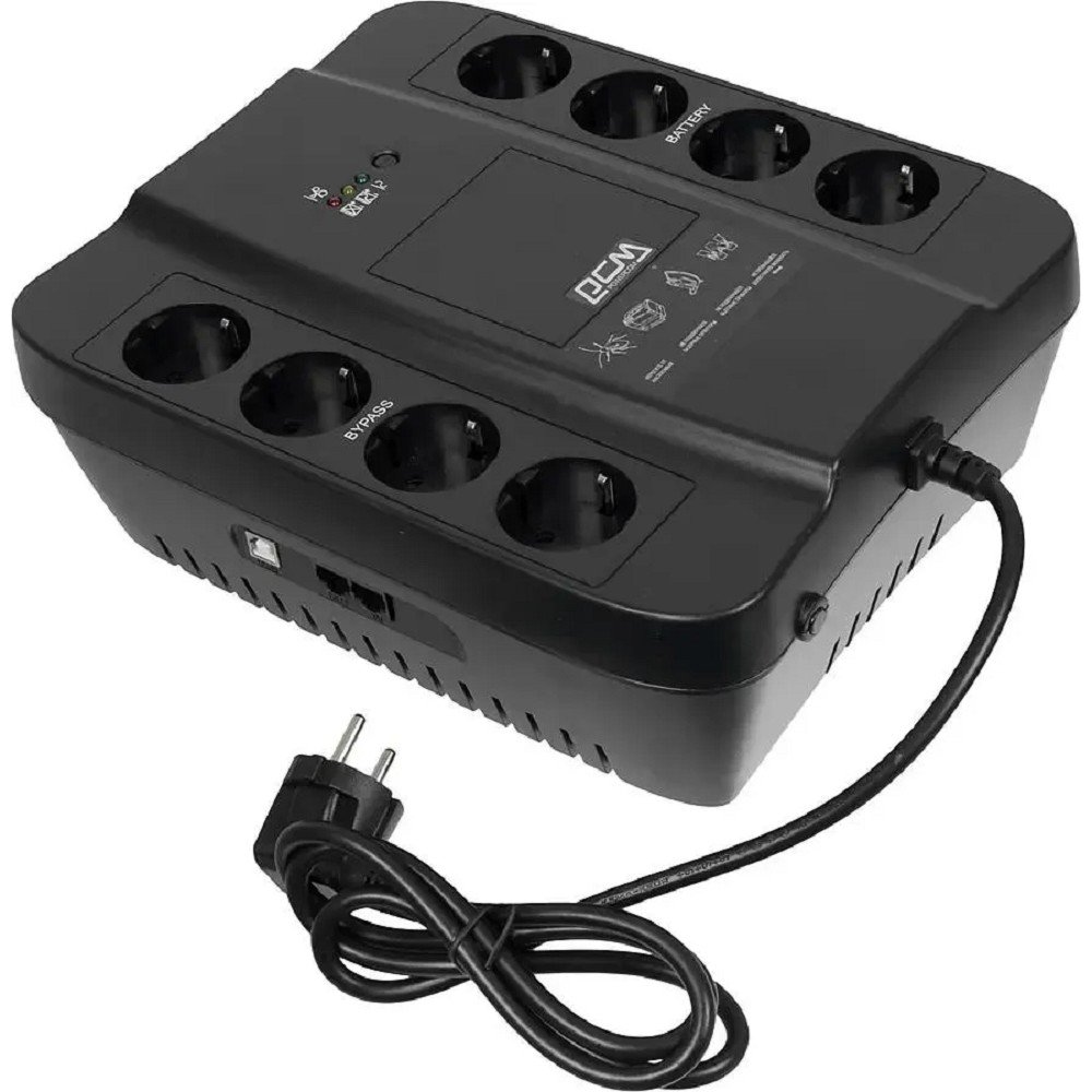 PowerCom SPD-850U ИБП {Line-Interactive, 850VA / 510W, Tower, Schuko, USB} (688276)