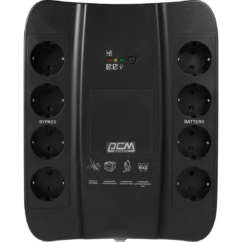PowerCom SPD-850U ИБП {Line-Interactive, 850VA / 510W, Tower, Schuko, USB} (688276)