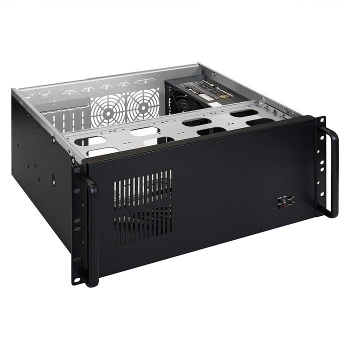 Exegate EX293677RUS Серверный корпус ExeGate Pro 4U300-08 <RM 19", высота 4U, глубина 300, БП 1000PPH-SE 80 PLUS® Bronze, USB>