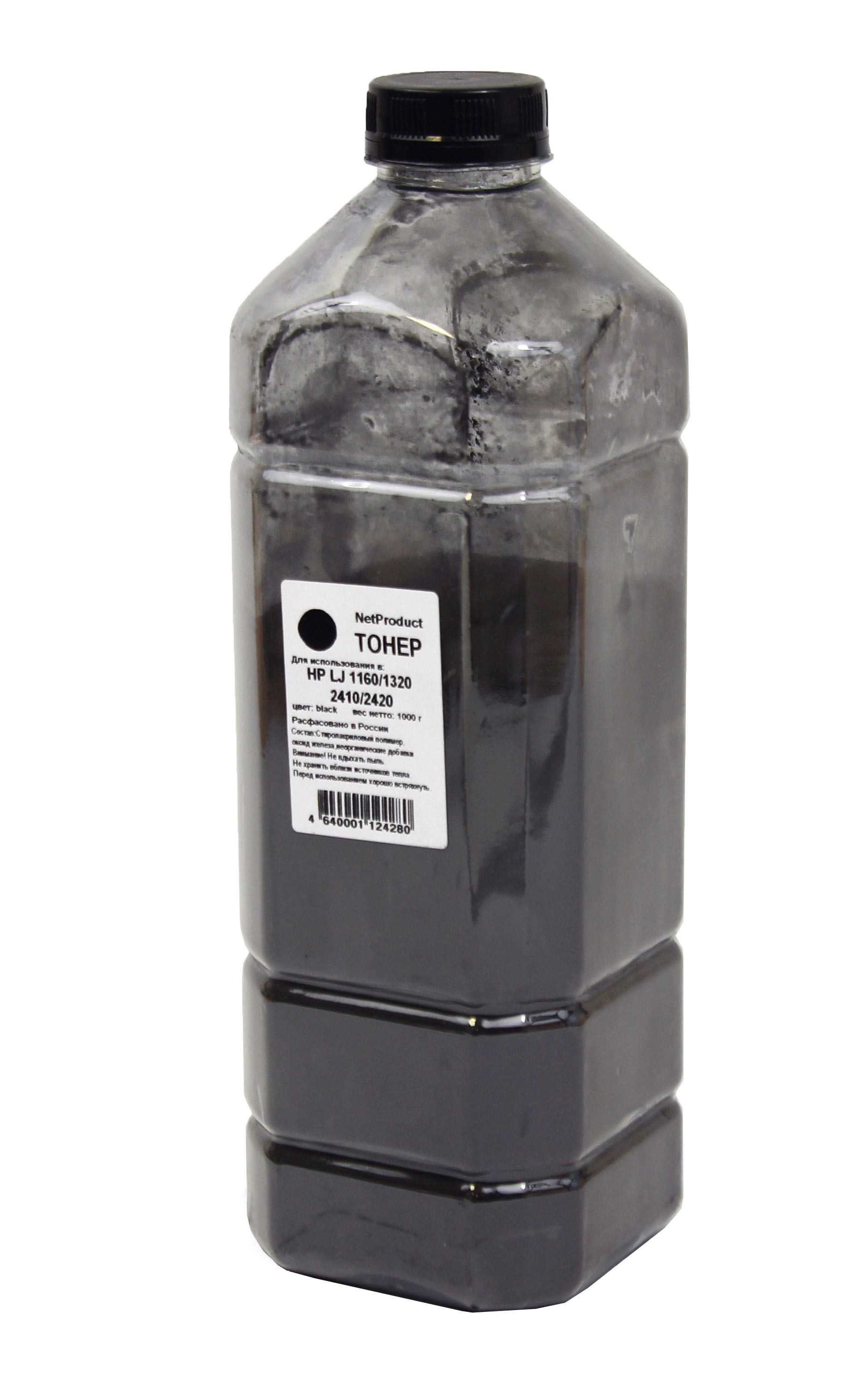 Тонер NetProduct для HP LJ 1160/1320/2410/2420, Bk, 1 кг, канистра, 2010502138