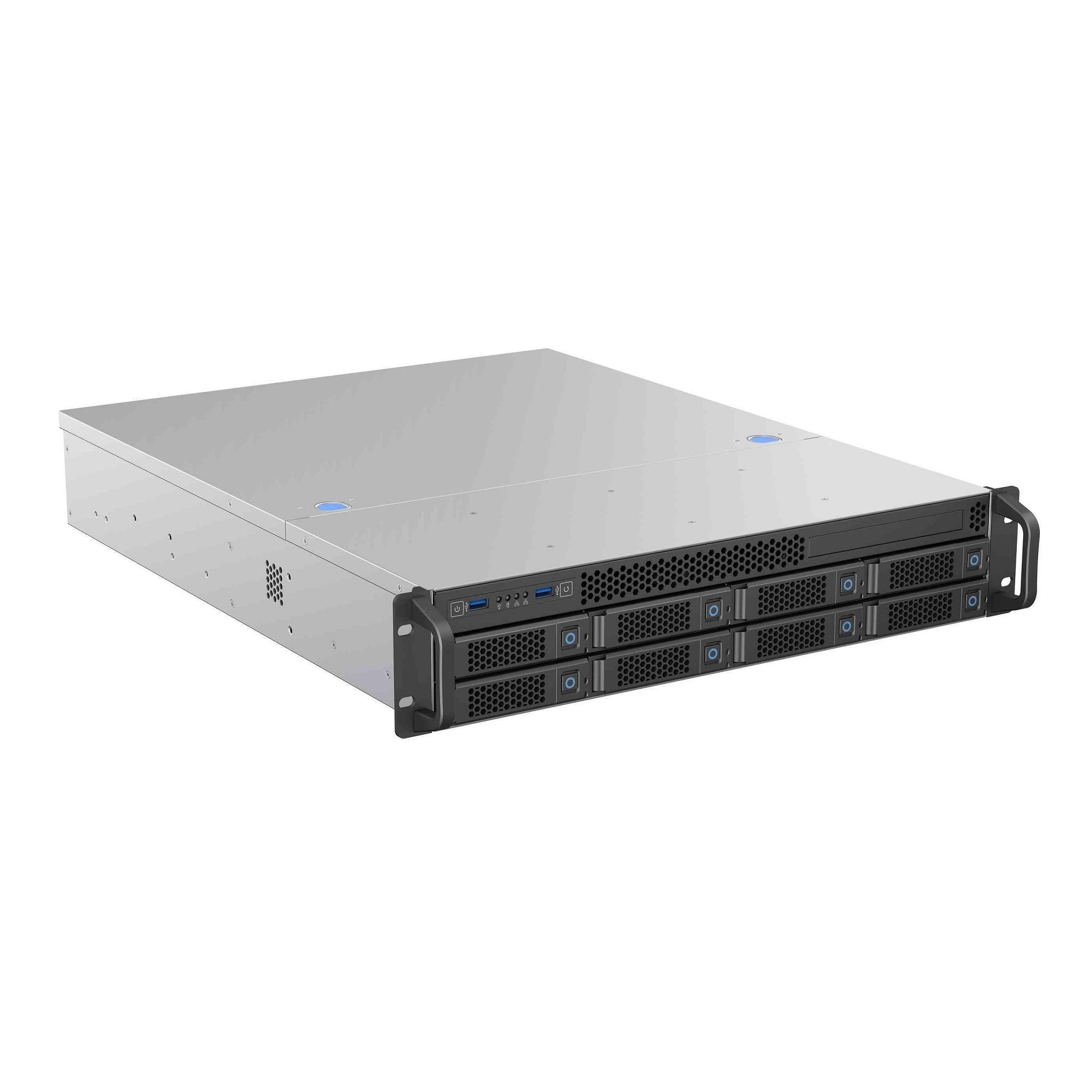 Procase BS208-SATA3-B-0 Корпус 2U Rack server case 8 SATA III / SAS 6Gbit hotswap HDD 2*MiniSAS(8087), черный, без блока питания, глубина 650мм, MB 12"x13"