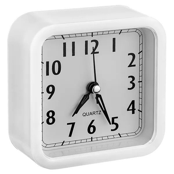 Perfeo Quartz часы-будильник "PF-TC-019", квадратные 10*10 см, белые, PF_C3164