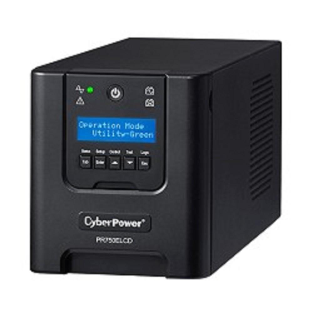 ИБП CyberPower PR750ELCD {Line-Interactive, Tower, 750VA/675W USB/RS-232/EPO/SNMPslot (6 IEC С13), 12В/7 Ач х 2}