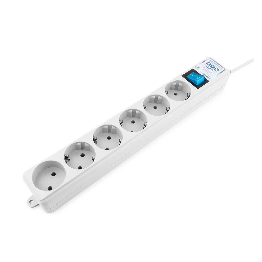 PowerCube PRO Фильтр-удлинитель (SPL(5+1)-16B-P-1,9М) 1.9 м, 6 розеток, 16А/3,5кВт, LC контур - подавление В/Ч помех {13062}