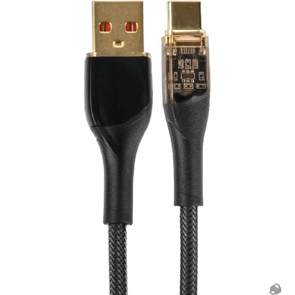 PERFEO Кабель USB A вилка - USB Type-C вилка, 20W, нейлон, черный, длина 1 м., PREMIUM (U4710)