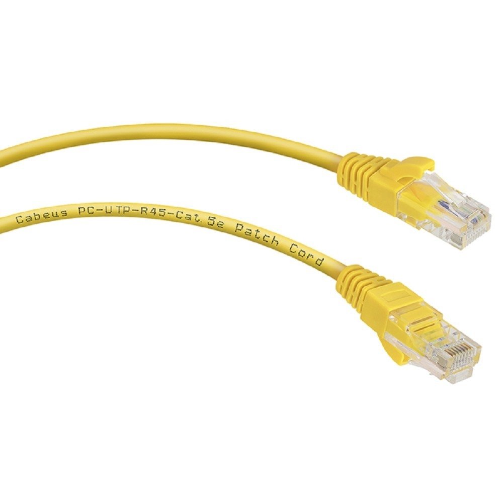 Cabeus PC-UTP-RJ45-Cat.5e-5m-YL-LSZH Патч-корд U/UTP, категория 5е, 2xRJ45/8p8c, неэкранированный, желтый, LSZH, 5м