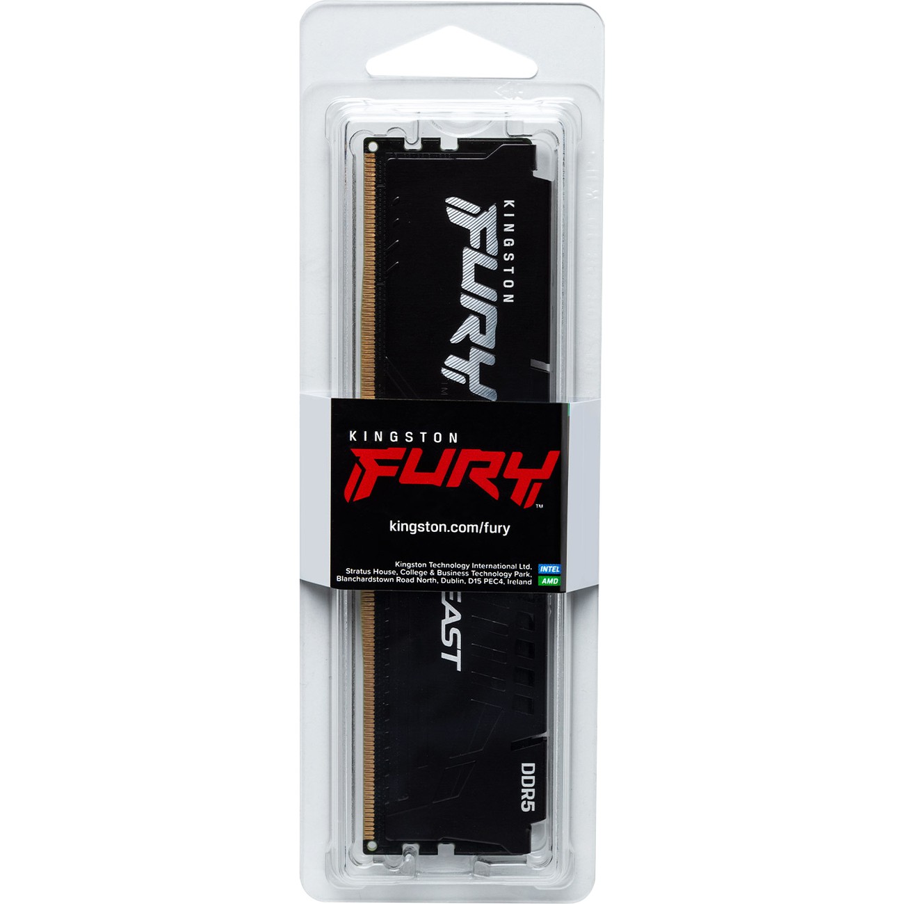 Память оперативная/ Kingston 16GB 5600MT/s DDR5 CL40 DIMM FURY Beast Black XMP, KF556C40BB-16