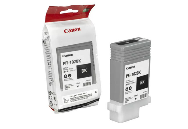 Картридж PFI-102BK Canon iPF500/ iPF600/iPF610/iPF700, 130мл (O) Black 0895B001