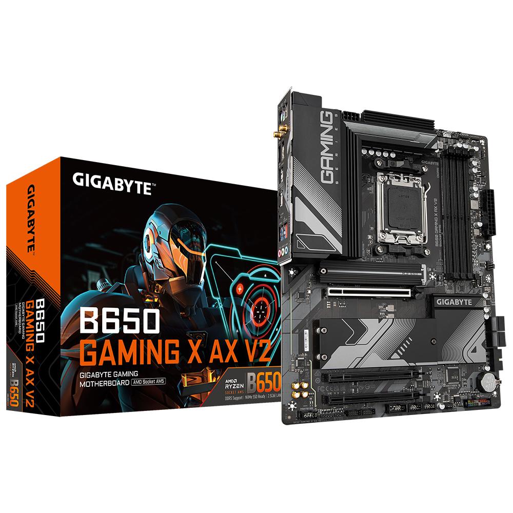 Материнская плата/ MB GIGABYTE AMD B650 sAM5, 4xDDR5(192GB), HDMI 2.1/DP, 1xPCIe 4.0x16, 2xPCIe 3.0x16, 1xLAN (2.5GbE), Wi-Fi, BT, 4xSATA 6Gb/s, 3xM.2, 1xUSB-C, 4xUSB 3.2, 3xUSB 2.0, ATX, B650 GAMING X AX V2