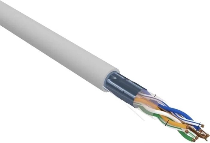 Rexant (02-0022) Кабель витая пара F/UTP, CAT 5e, ZH нг(А)-HF, 2х2х0,52 мм, 24AWG, INDOOR, SOLID, серый, 305 м PRO