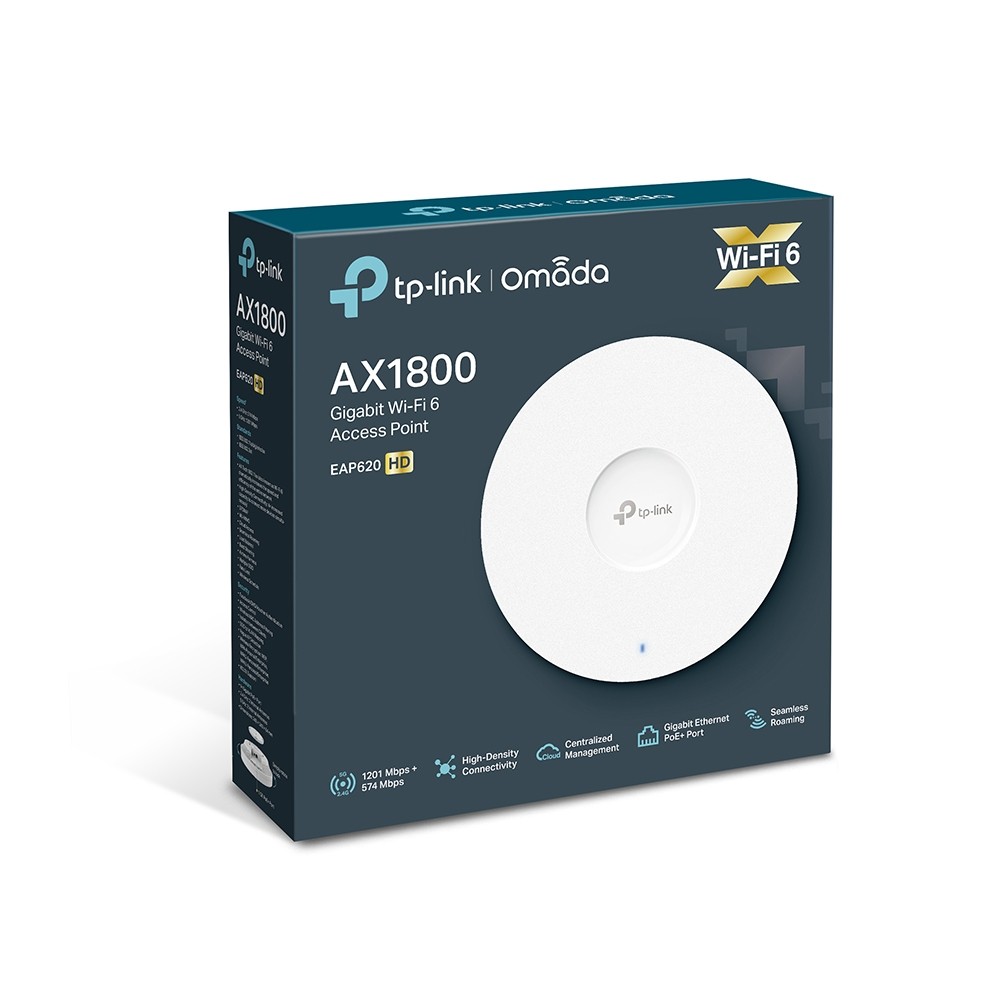Точка доступа/ 11ah two-band ceiling access point, up to 1200 Mbit / s at 5GHz and up to574mbit / s at 2. 4GHz, 1 Gigabit port, support for Windows 802.3 at, MU-MIMO, EAP620 HD