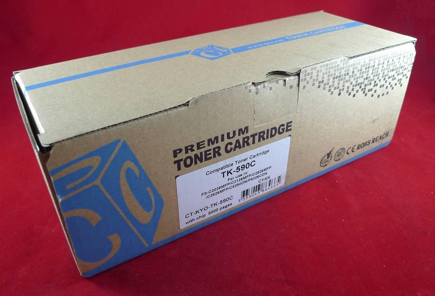Тонер-картридж для Kyocera FS-C2026MFP/C2126MFP/C2526MFP/C2626MFP/C5250dn/P6026cdn TK-590C cyan 5K ELP Imaging®, CT-KYO-TK-590C