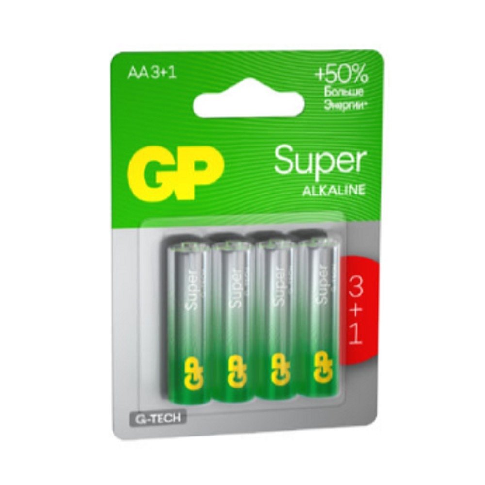 GP 15AA213/1-2CRSBC4 40/320 Super Alkaline G-Tech (4 шт. в уп-ке), 4891199226298