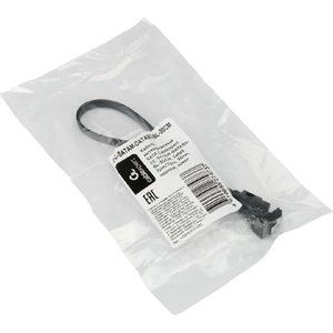Cablexpert Кабель интерфейсный SATA Sata3 7pin / 7pin, угловой, защелка, 30см, черный, пакет (CC-SATAM-DATA90-BL-30CM)