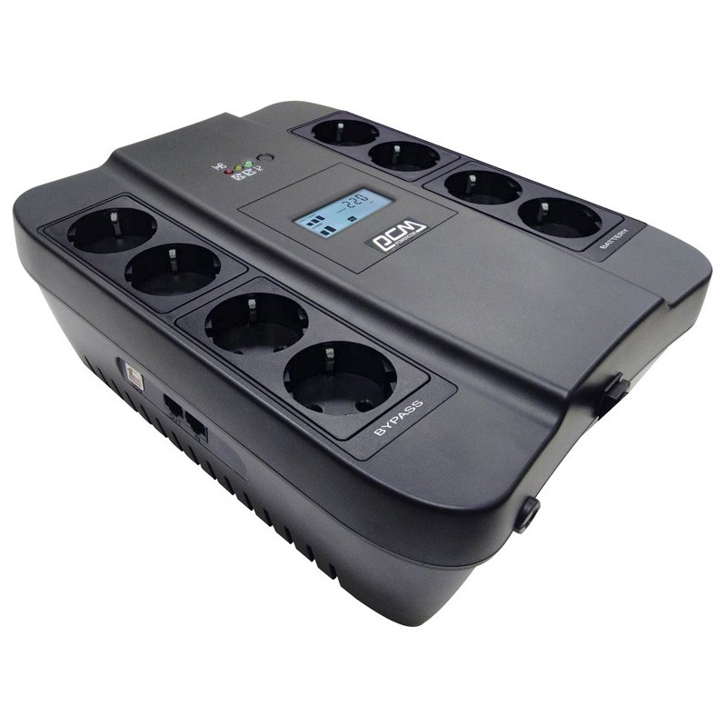 ИБП SPD-1100U LCD, линейно-интерактивный, цифровой дисплей,  1100 ВA, 605 Вт, 4 евророзетки с резервным питанием, 4 евророзетки с фильтрацией, USB,  защита RJ45/RJ11, батарея свинцово-кислотная 12В 9Ач, ШхГхВ 285х232х103мм, 7.8 кг/ UPS SPD-1100U LCD, line-interactive, digital display, 1100 VA, 605 W, 4 Euro sockets with backup power supply, 4 Euro sockets with filtering, USB protection RJ45/RJ11,lead acid battery 12V 9Ач, WxDxH 285х232х103мм, 7.8 kg