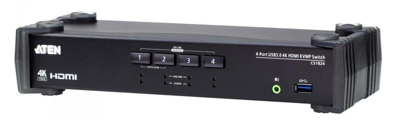 КВМ перевключатель ATEN 4-Port USB 3.0 4K HDMI KVMP™ Switch, CS1824-AT-G